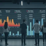 Pessoas analisando scores de crédito da Serasa, Boa Vista e SPC em tela digital, representando a comparação e tomada de decisão financeira em 2026.