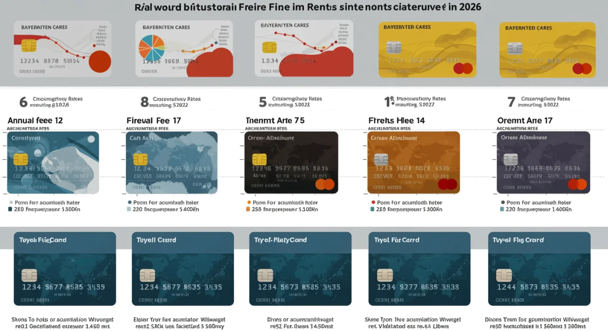 Gráfico comparativo de custos e benefícios de cartões de crédito com pontos em 2026.