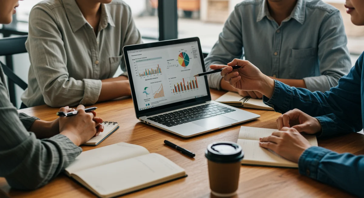 Empreendedores discutindo estratégias financeiras para MEI e acesso a crédito
