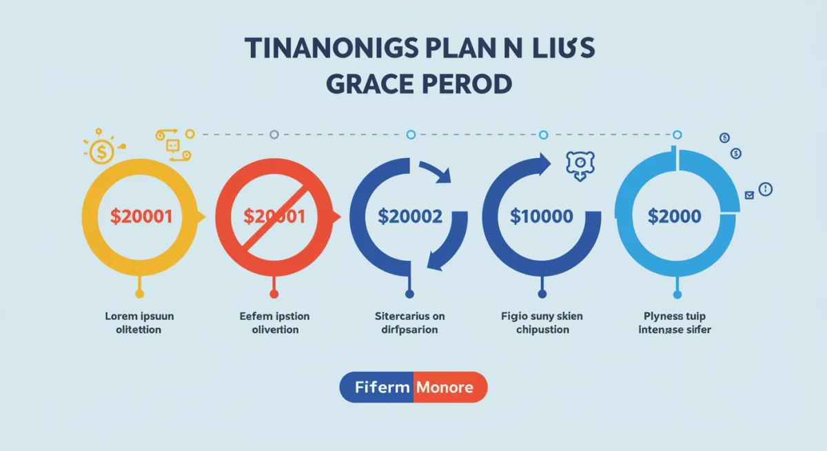 Gráfico ilustrando linha do tempo de financiamento com período de carência.