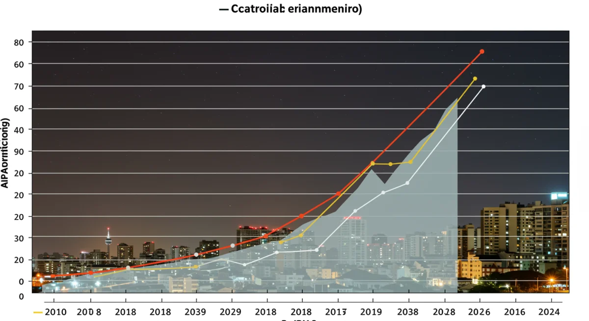 Gráfico da evolução histórica do IPCA com tendência de inflação controlada, ilustrando seu impacto no financiamento imobiliário.