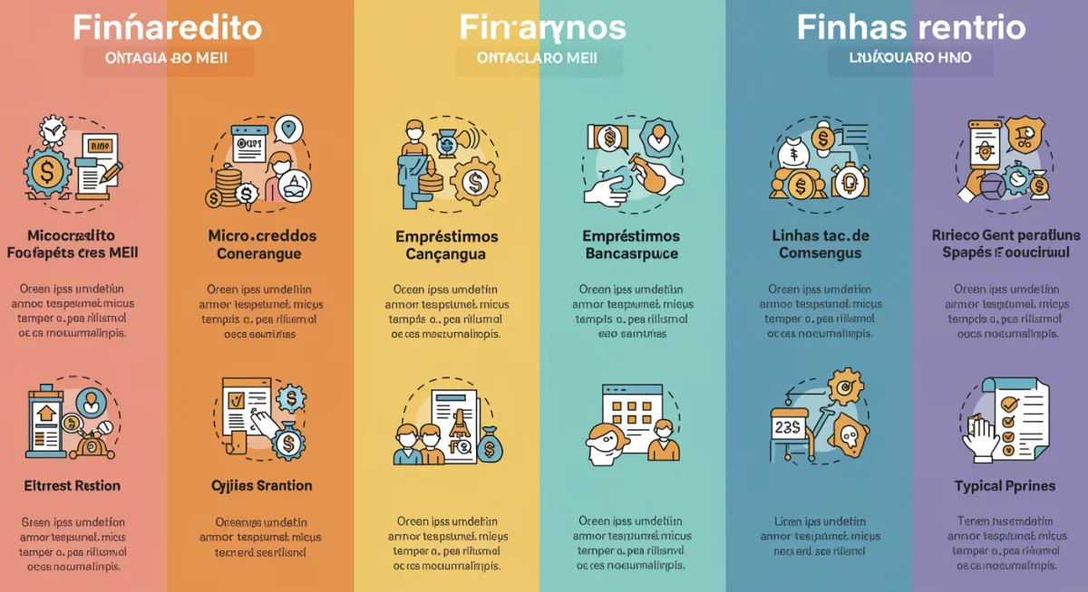 Infográfico comparativo de linhas de financiamento para MEI