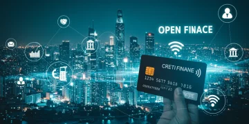 Futuro do Open Finance impactando o uso de cartões de crédito em 2026, com dados financeiros interconectados.